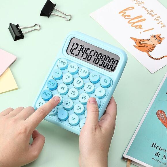 Mr. Pen- Mechanical Switch Calculator, 12 Digits, Large LCD Display, Blue - Picture 8 of 8